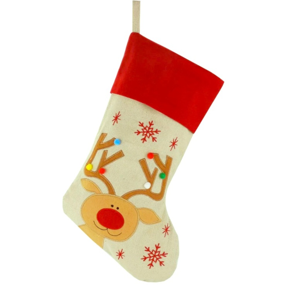 Reindeer Christmas Stocking Holiday Decor